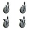 Service Caster 6'' Gray Poly Wheel Swivel 1-1/4'' Expanding Stem Caster Set 2 Brakes, 4PK SCC-EX20S614-PPUB-2-PLB-2-114 - alternate 1